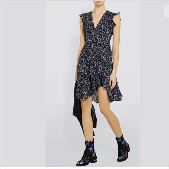 ALLSAINTS- CARIS FLORAL DRAPED DRESS (NWT) - Picture 9 of 16